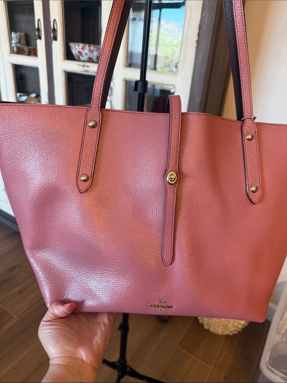 Coach Dusty Rose Pebbled Leather Tote